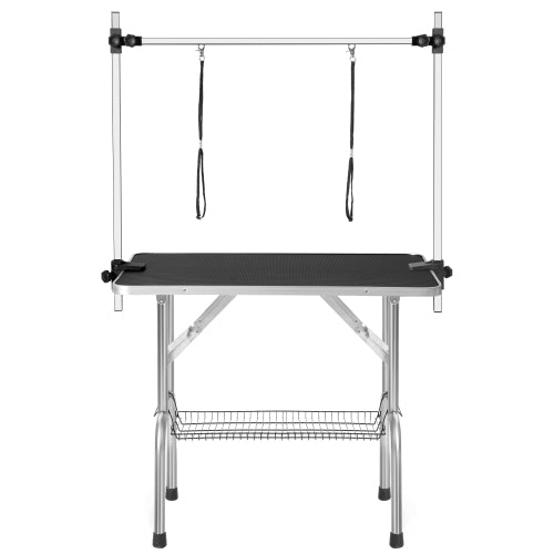 36 Inch Heavy Duty Portable Dog Grooming Table with Adjustable Arm, Non-Slip Surface
