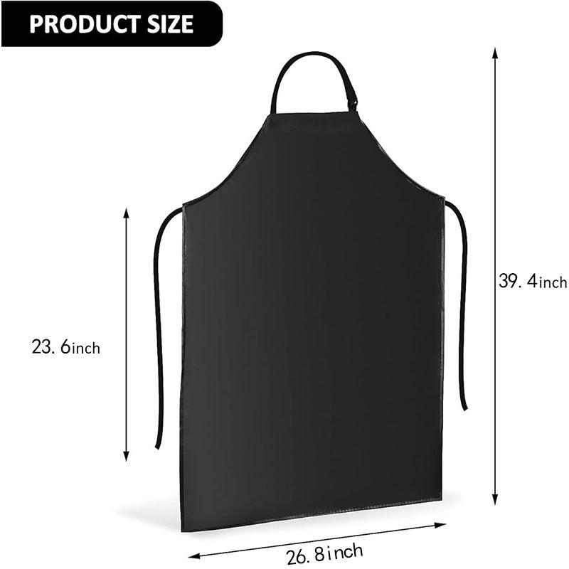 Waterproof PU Neck Apron with Leather Strap - Adjustable Length