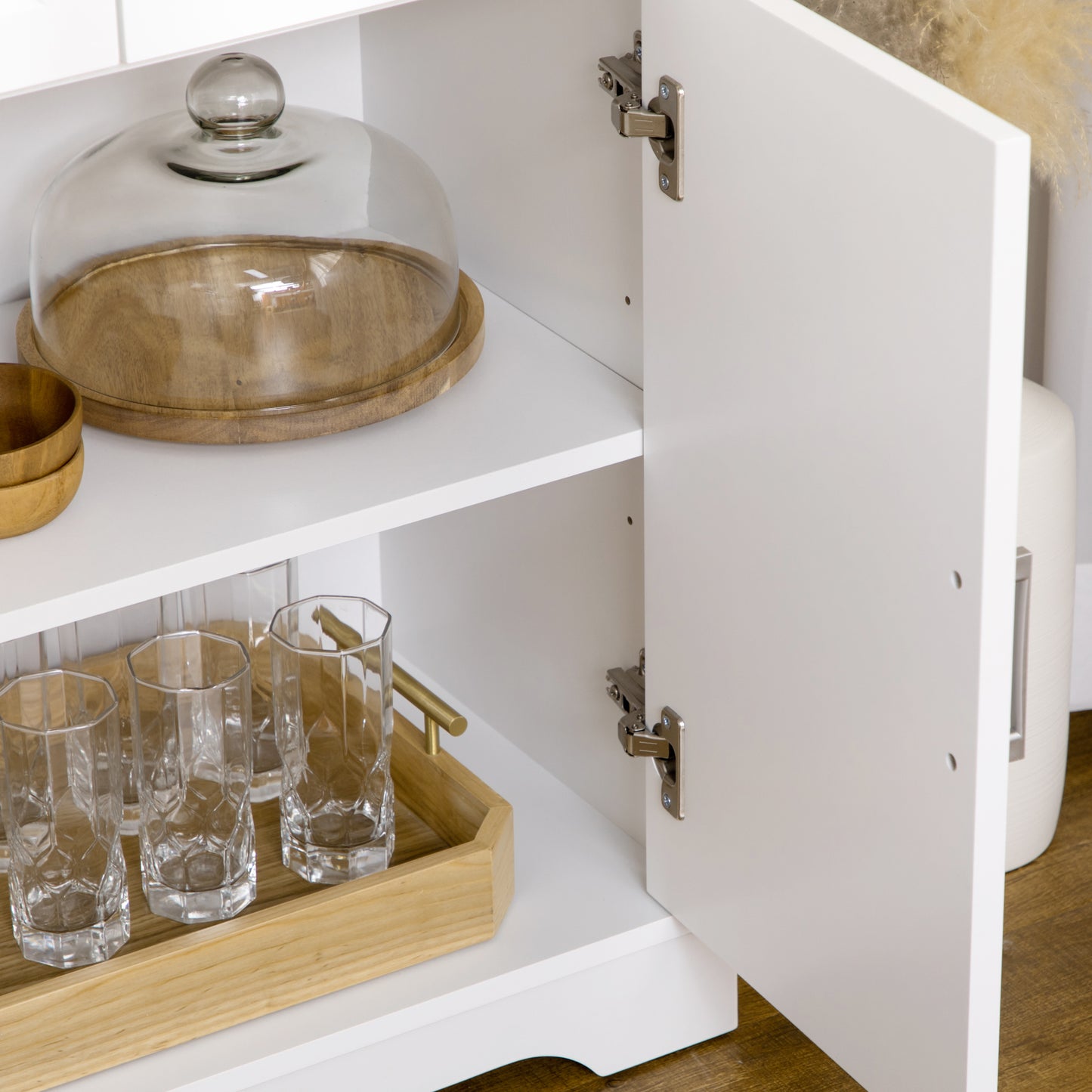 Modern Kitchen Sideboard Buffet Cabinet with Storage - White
