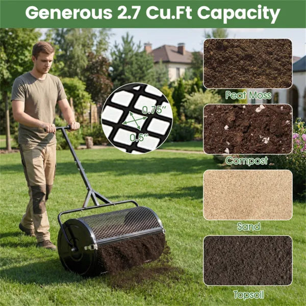 24" Lawn Topdressing Spreader - 2.7 cu. ft Capacity, Mesh