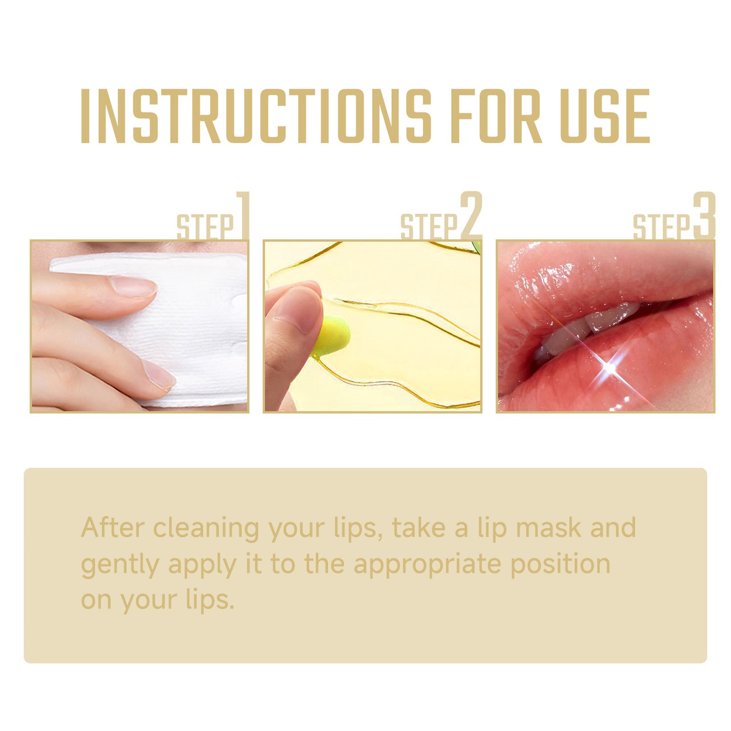 Collagen Lip Mask for Dry Lips - Moisturizing & Hydrating Treatment, 6 Pack