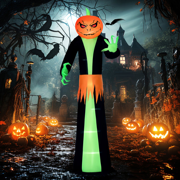 9-Foot Tall Inflatable Pumpkin Ghost Halloween Decoration