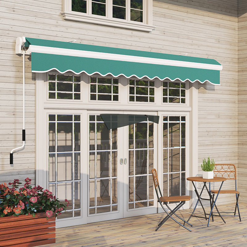 Retractable Patio Awning - UV & Water-Resistant Green Shade