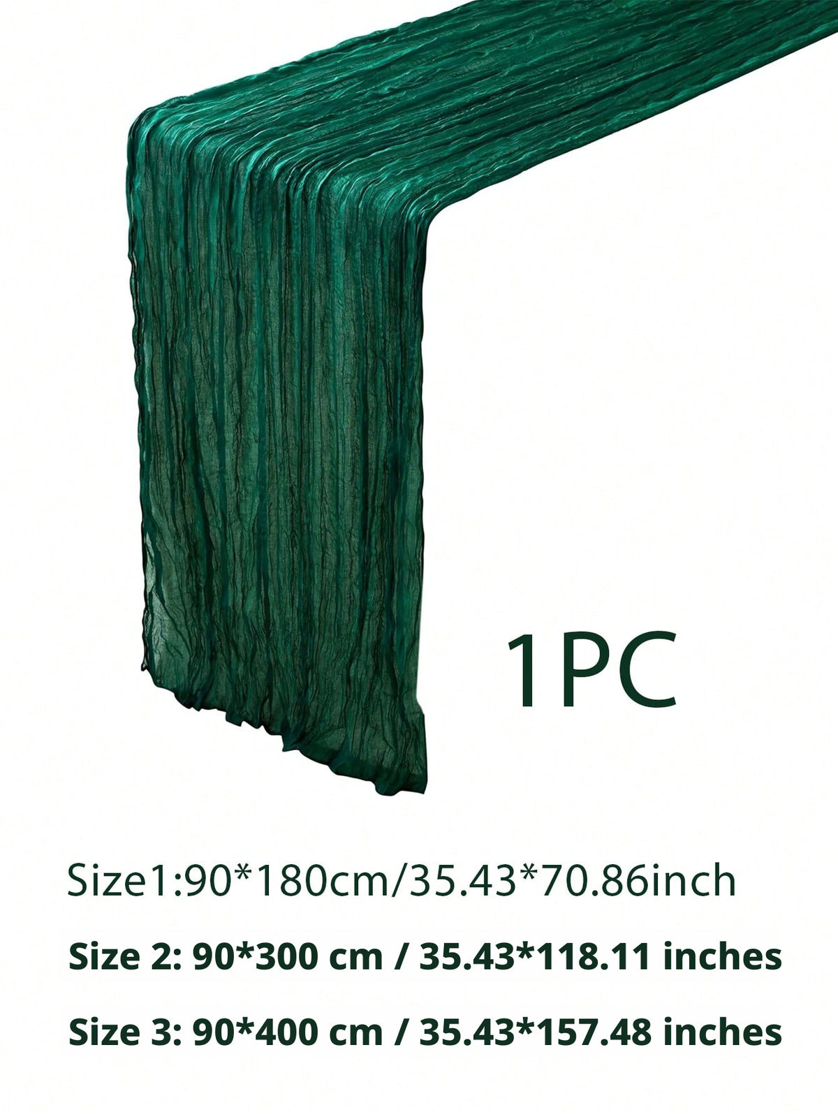 Dark Green Mesh Tablecloth 90x300cm for Dining Table - 1 Piece