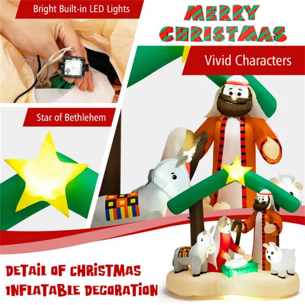 Inflatable Christmas Decoration with LED Lights - 6.7 Feet