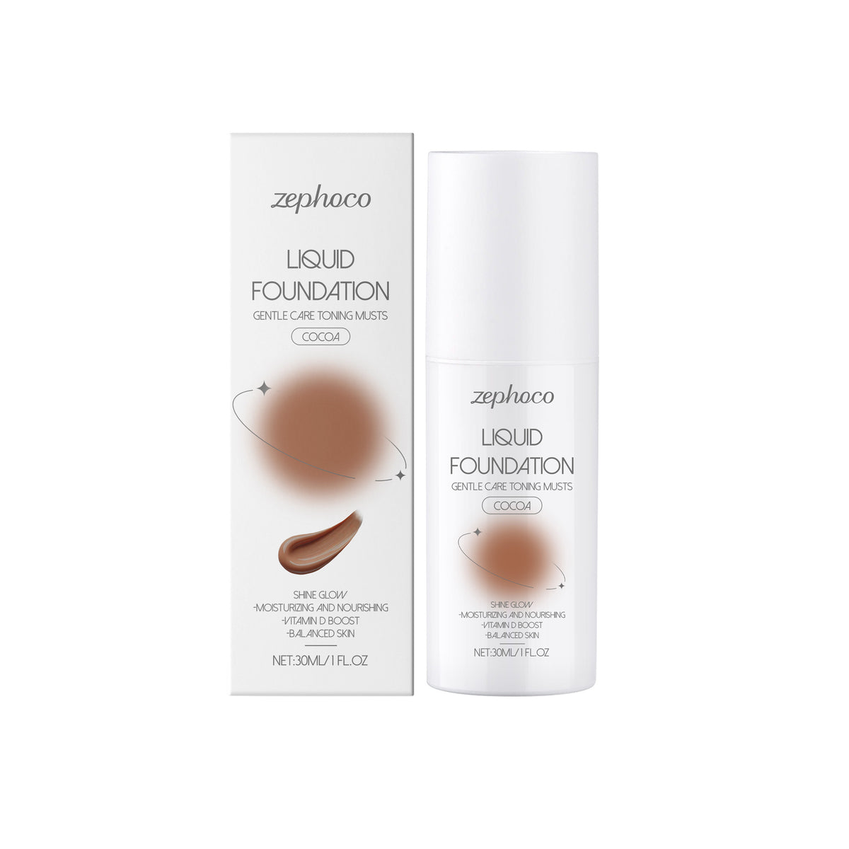 Moisturizing Liquid Foundation with Hyaluronic Acid - Light & Ivory Shades