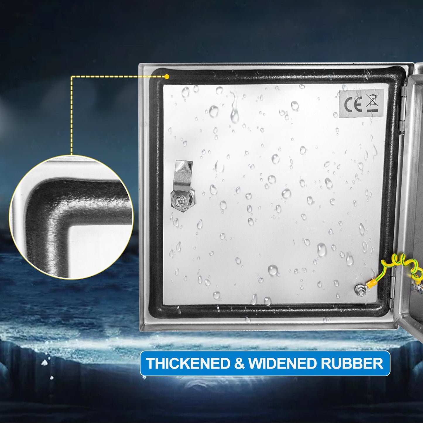 Stainless Steel Electrical Enclosure Box 12x12x8 Inches Waterproof Dustproof IP66