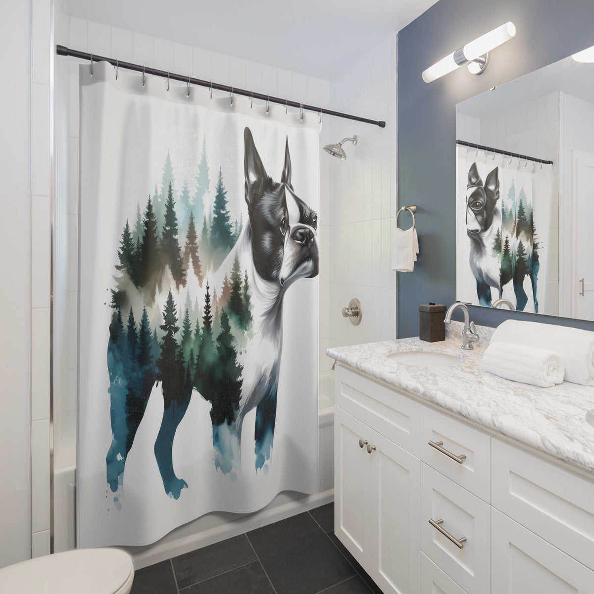 Digital Printing Cartoon Shower Curtain 180x180cm Bathroom Decor