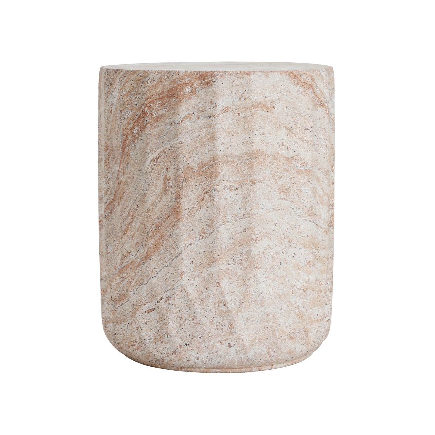 Lightweight Concrete Side Table - Beige Cylinder Accent Table