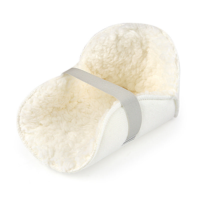 Soft Cotton Velvet Heel Cover Ankle Support - Beige