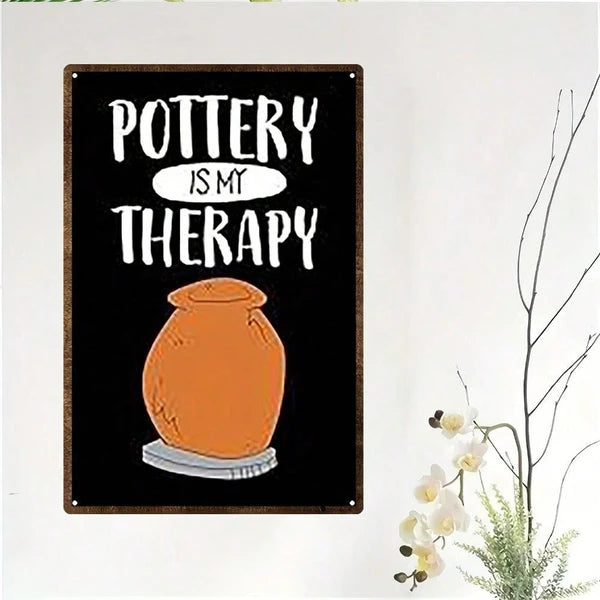 Metal Tin Wall Decoration - 20cm x 20cm Artistic Design