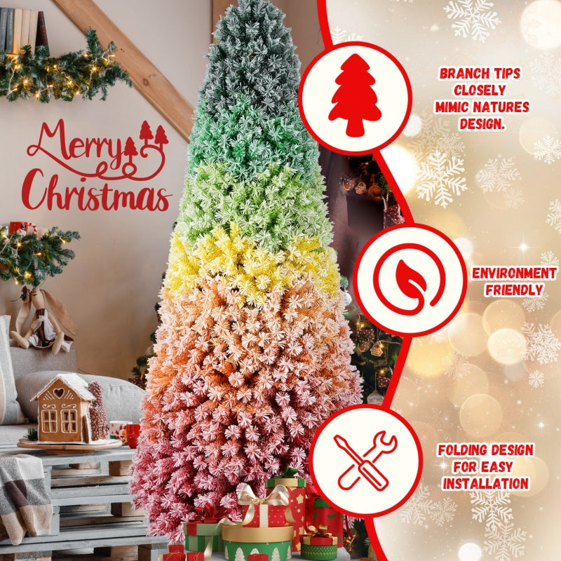 Artificial Rainbow Christmas Tree - Multiple Heights, PVC Tips