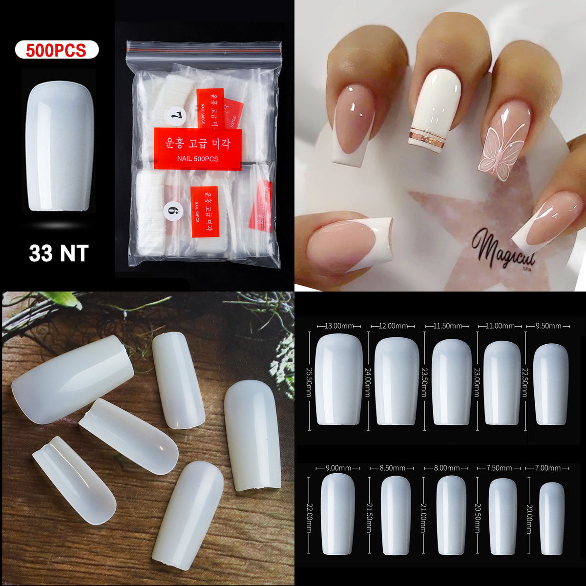 French Pointed Non-Marking Ballet Nail Art Tools - Transparent