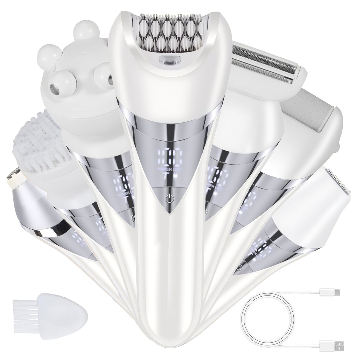 7-in-1 Electric Razor for Women - Cordless Wet & Dry Hair Removal Kit