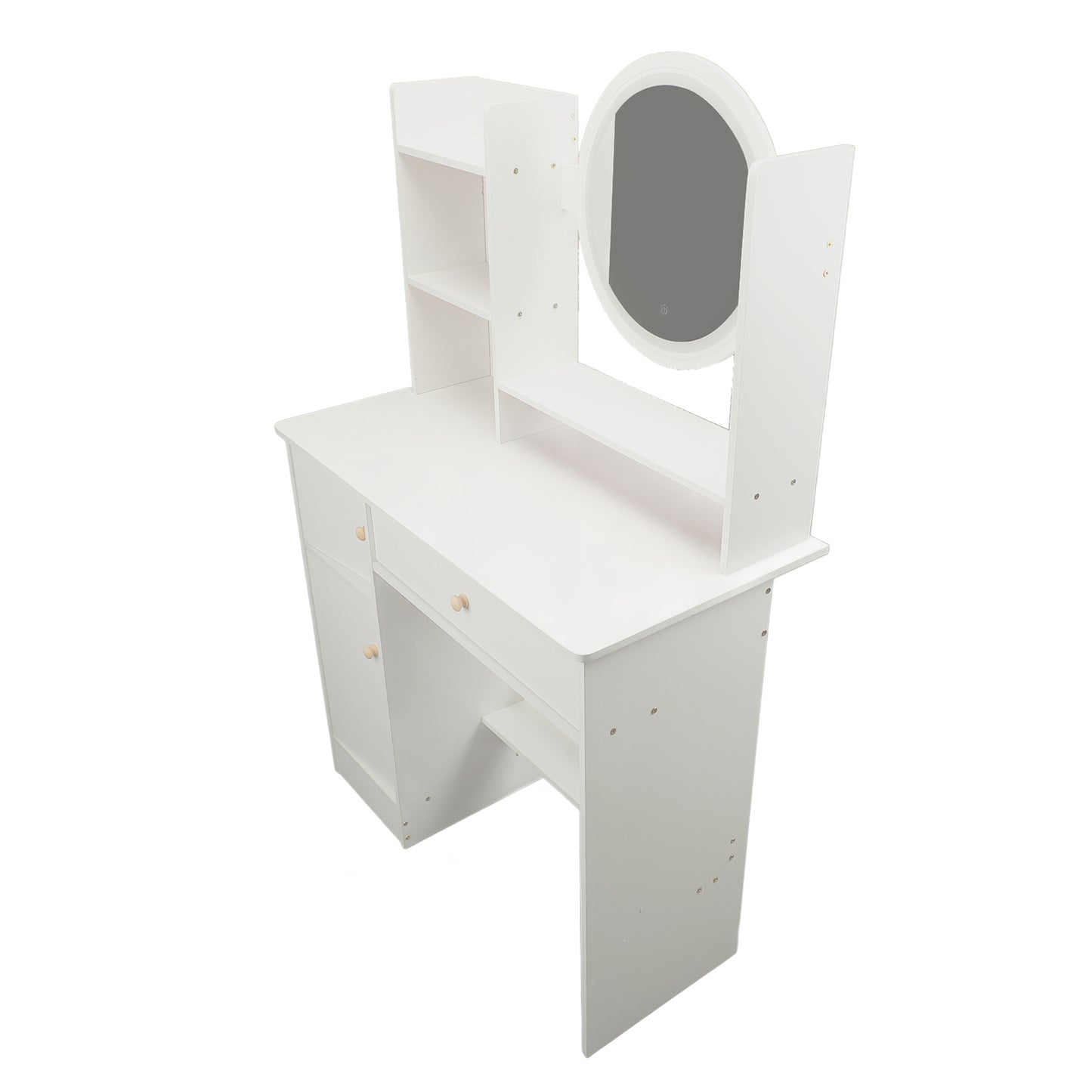 Lighted Makeup Vanity Desk with Mirror and Storage Drawers