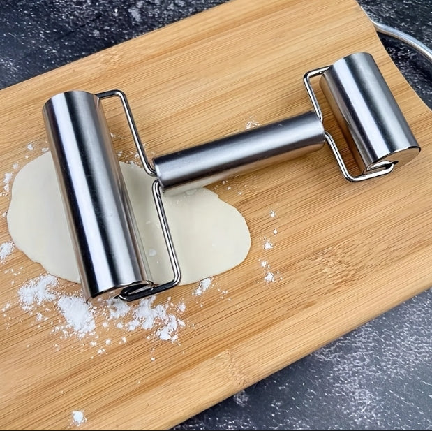 Stainless Steel Rolling Pin - H-Shaped Model for Baking & Cooking