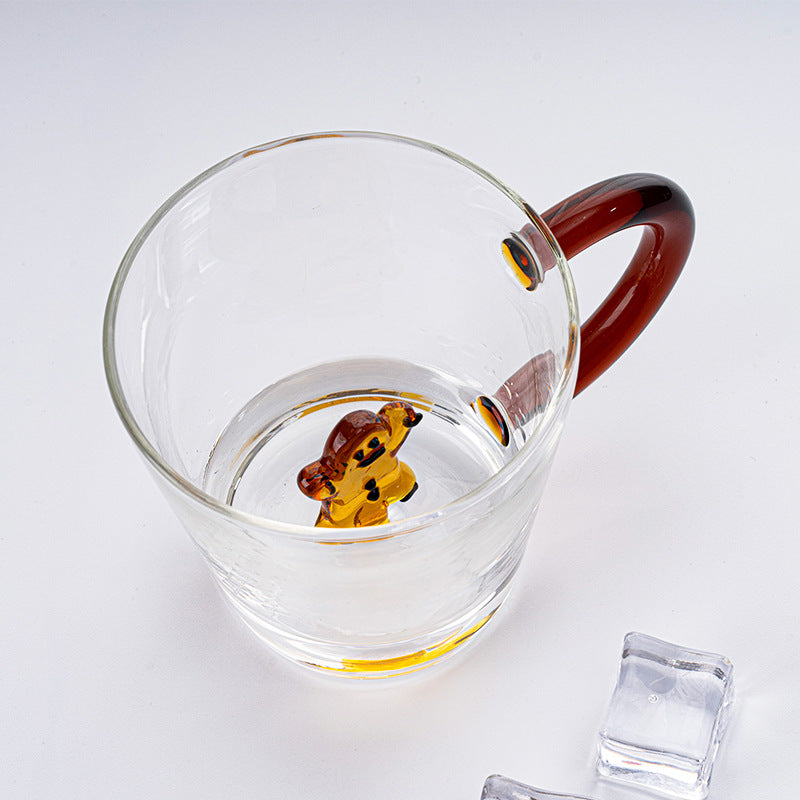 Creative Glass Transparent 3D Shape Drinkware with Handle for Holiday Decor