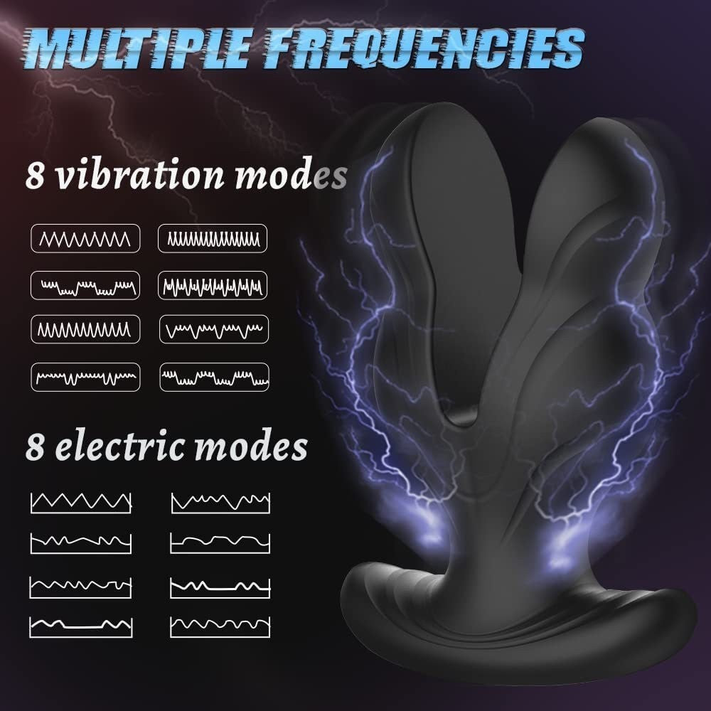Electric Vibrating Prostate Massager with Remote Control - Black