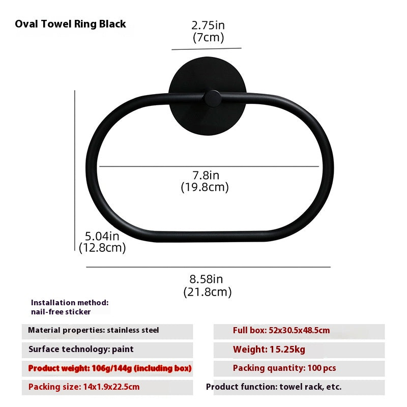 Stainless Steel Towel Ring | Bathroom Wall Mount Holder & Storage