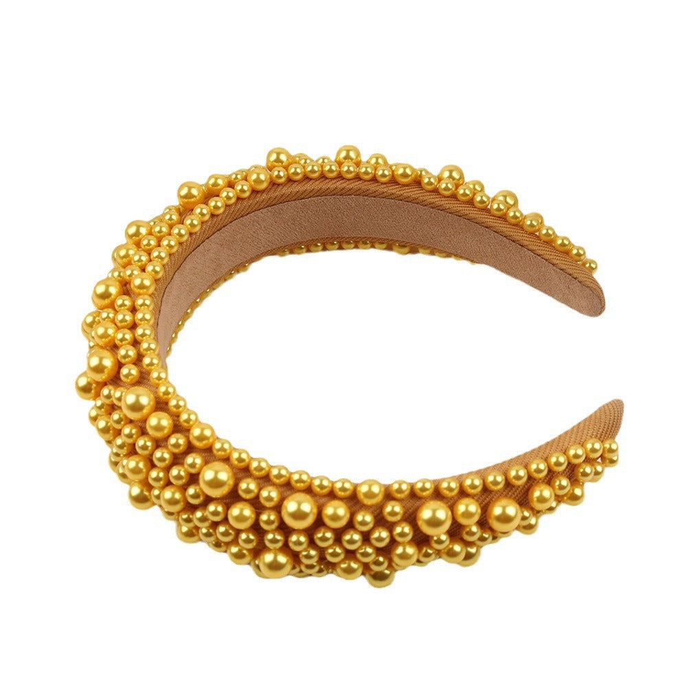 Colorful Pearl Hairband for Women - Fashion Hair Accessories with Sponge Design