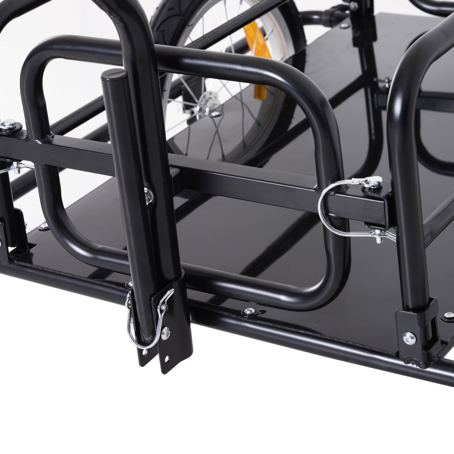 Foldable Bike Cargo Trailer Cart - 88 lbs Capacity, Black