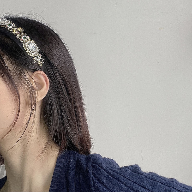 Pearl Geometric Headband - Black