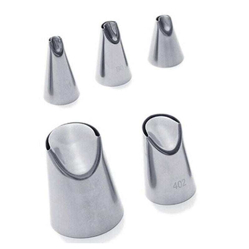 Stainless Steel Piping Tip Set for Cake Decorating - 5 Pieces