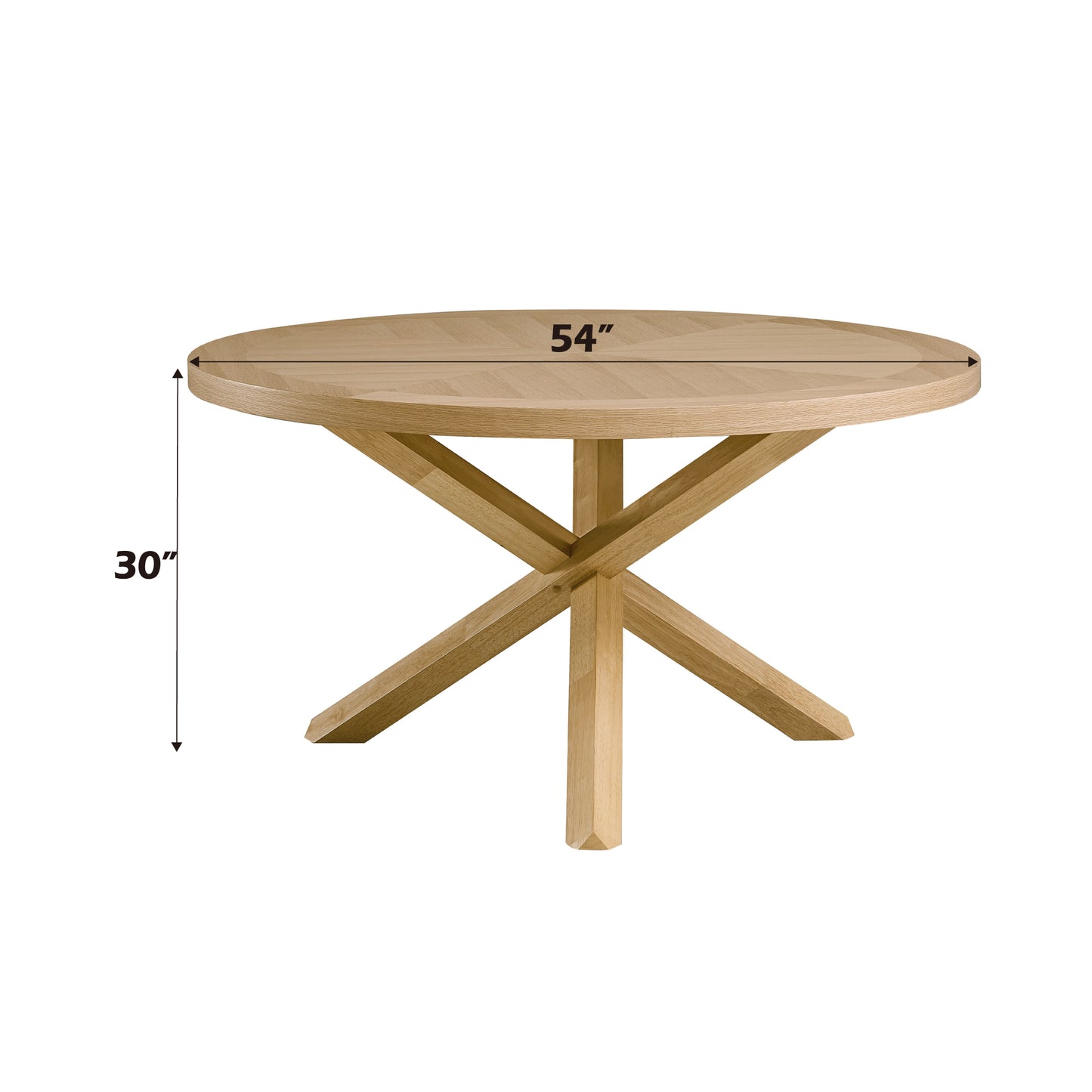 5-Piece Oak Finish Round Dining Table Set with Chairs