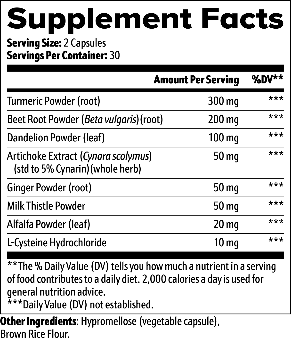 Liver Support Supplement with Milk Thistle & Turmeric - Detox Formula