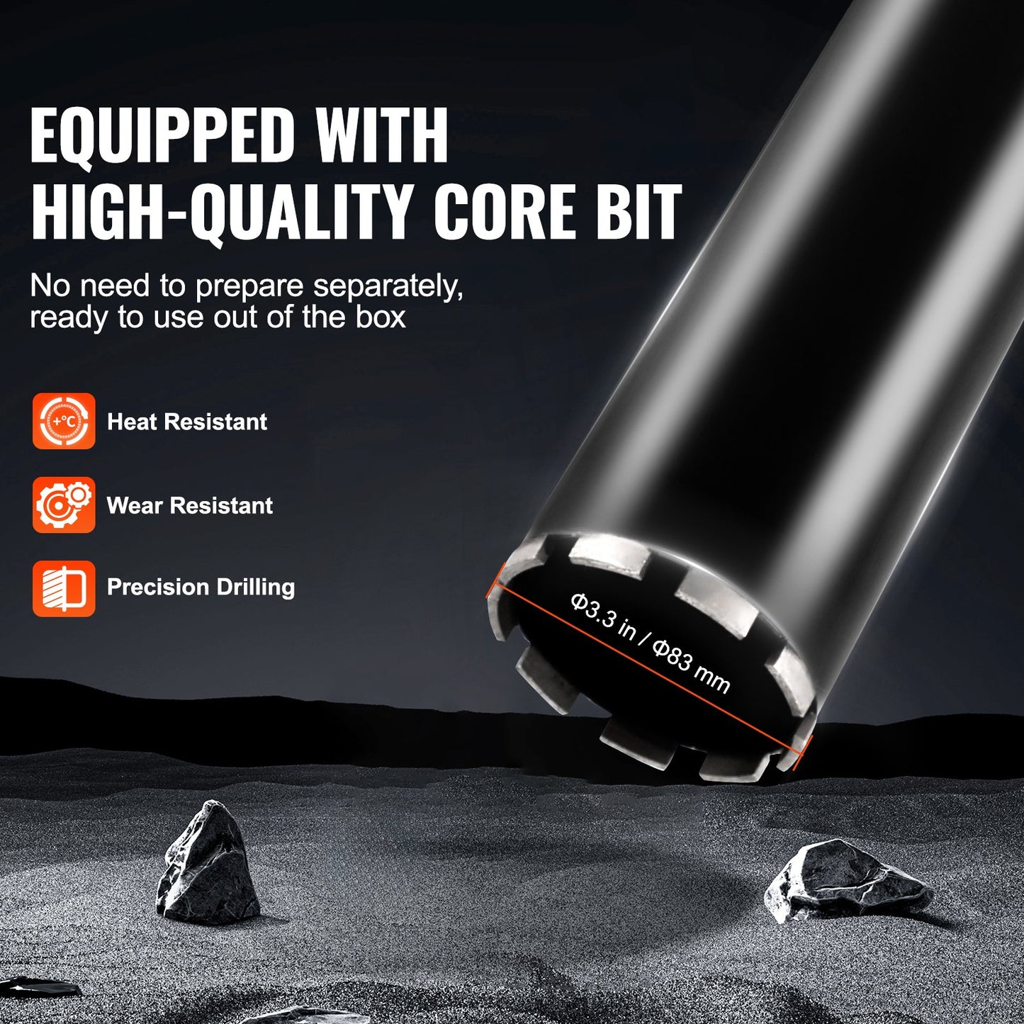 Power Core Drill Machine 0.8-6.3 Inch Diameter 2000W Handheld & Stand