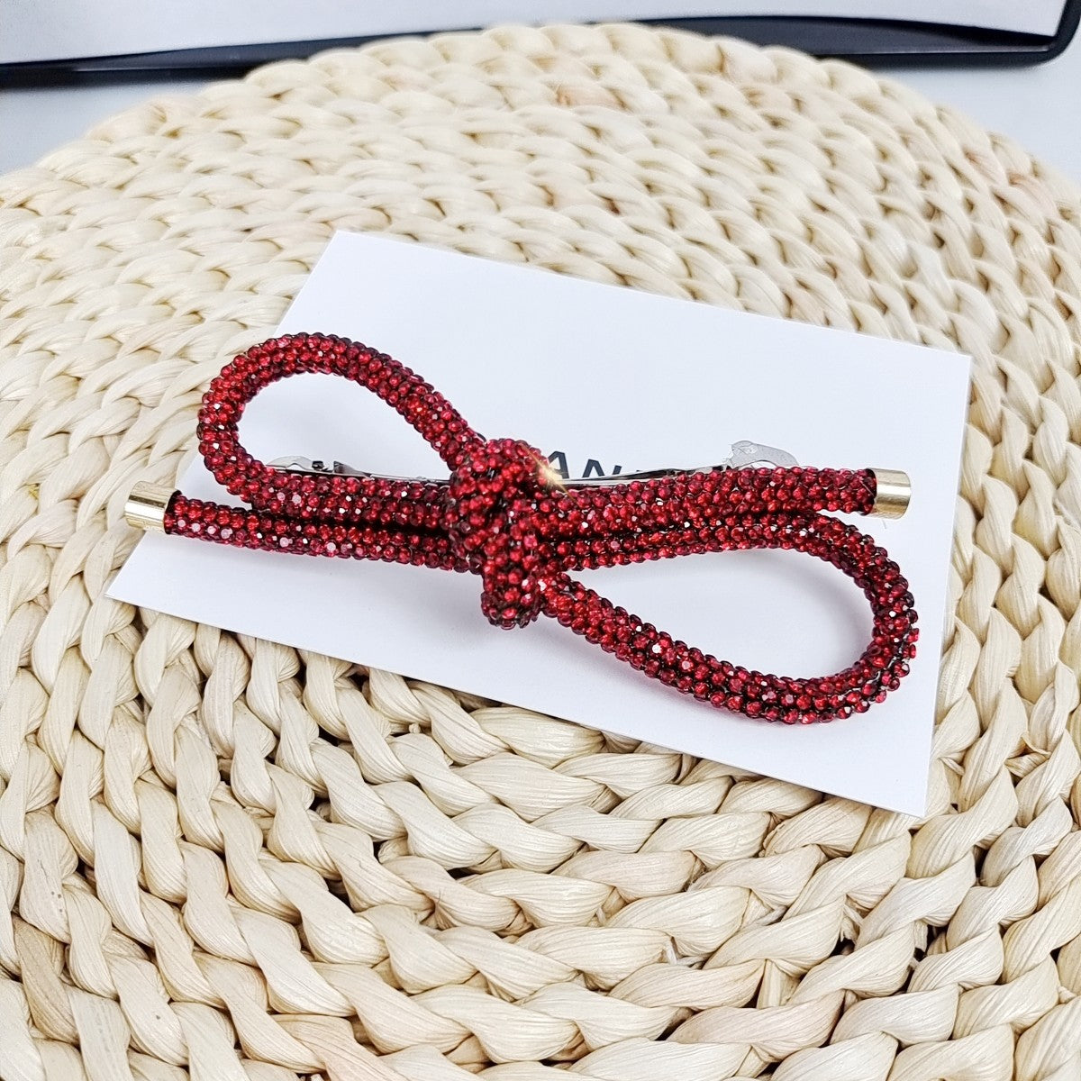 Elegant Rhinestone Bow Hair Clip - Luxury Hair Accessory for Women