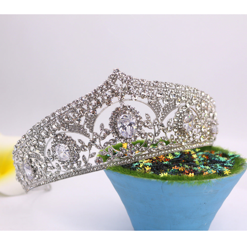 Bride Crown Alloy Zircon Headpiece - White