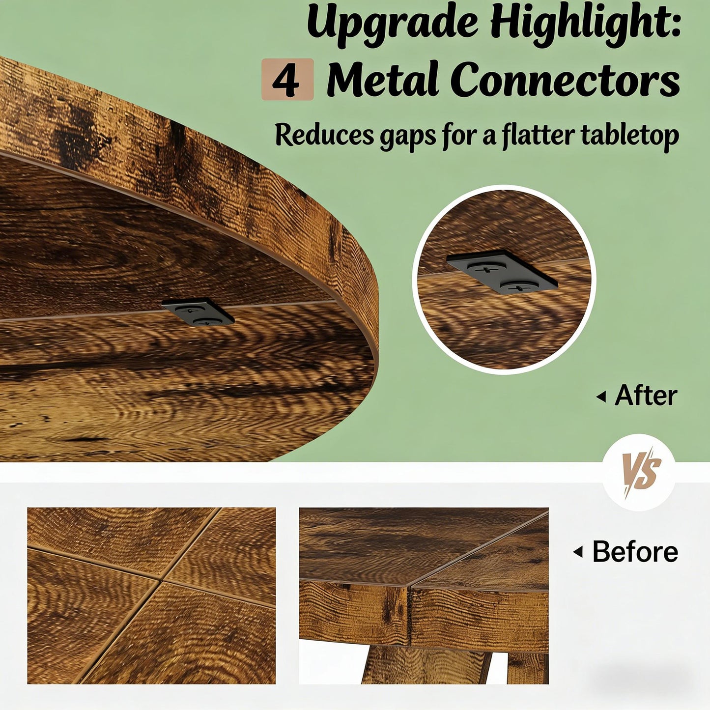 Rustic Brown Round Coffee Table - Farmhouse Design, 47-Inch