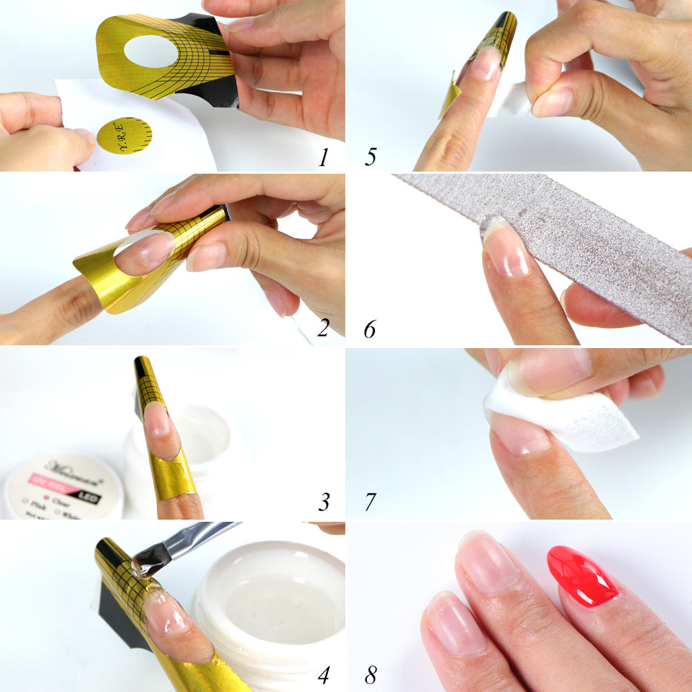 Manicure Horseshoe-Shaped Paper Tray - Gold Nail Art Tool, 500 Pieces