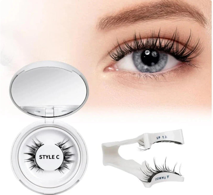 Magnetic False Eyelashes with Clips - Thick Slender Eyelash Set for Makeup
