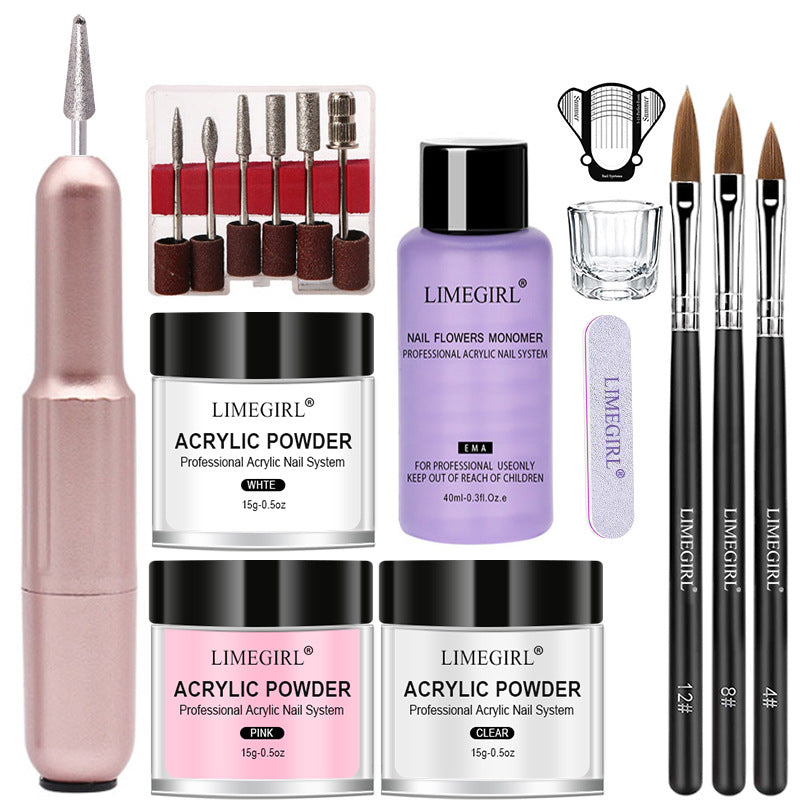 Nail Extension Crystal Powder & Acrylic Liquid Kit