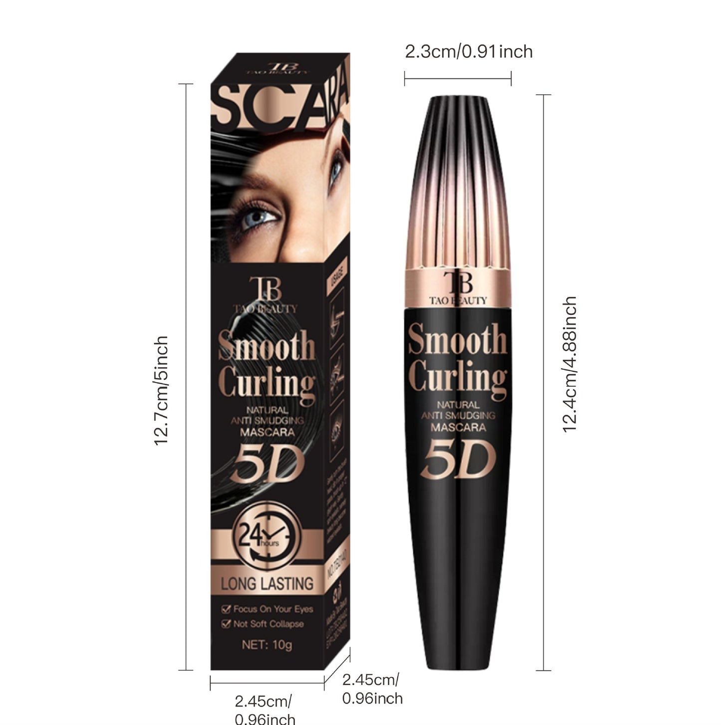 Waterproof Lengthening Mascara - Smudge-Proof, Volumizing & Curling, Fast-Drying Makeup