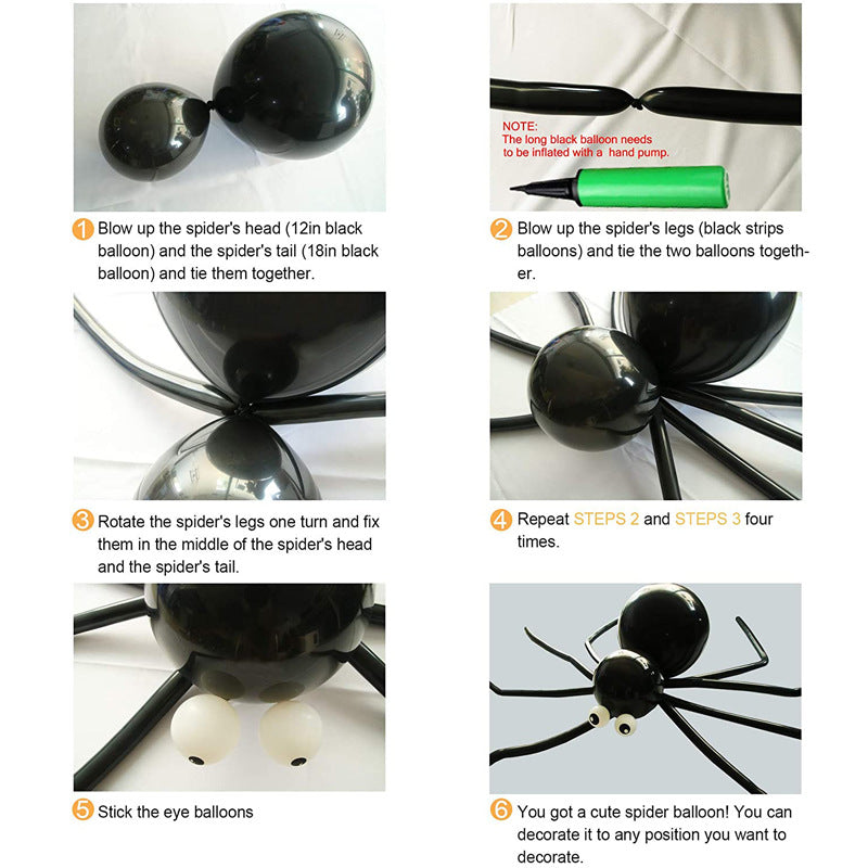 Halloween Balloon Chain Kit - Ghost Theme Latex Party Decorations, 176pcs