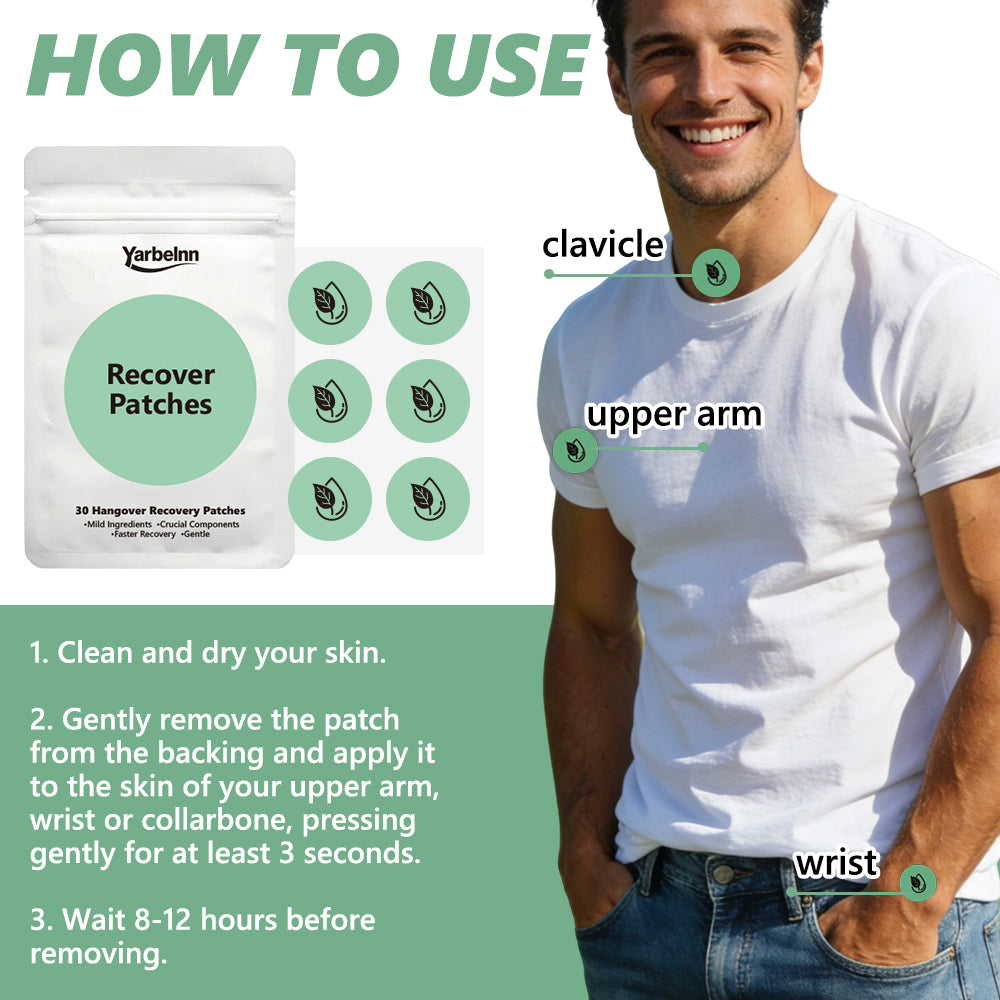 Hangover Relief Patches 30pcs - Natural Plant Extract Body Care Patches