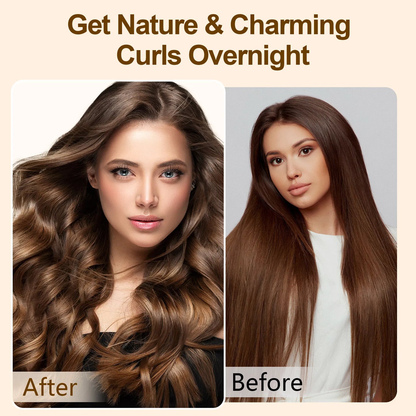 Satin Heatless Hair Curler Set - Overnight Frizz-Free Curls - White
