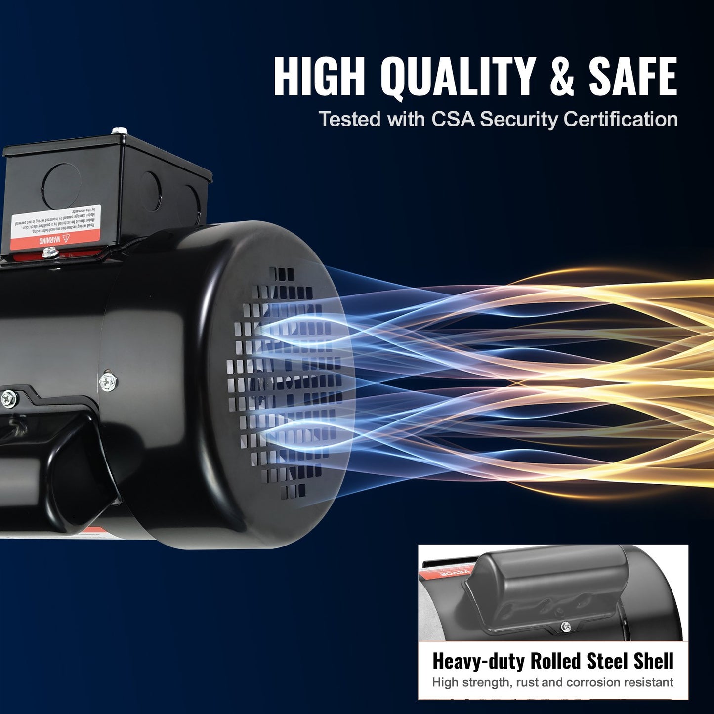 1HP Air Compressor Electric Motor 3450 RPM AC 115V/230V CW/CCW Reversible 56C Frame