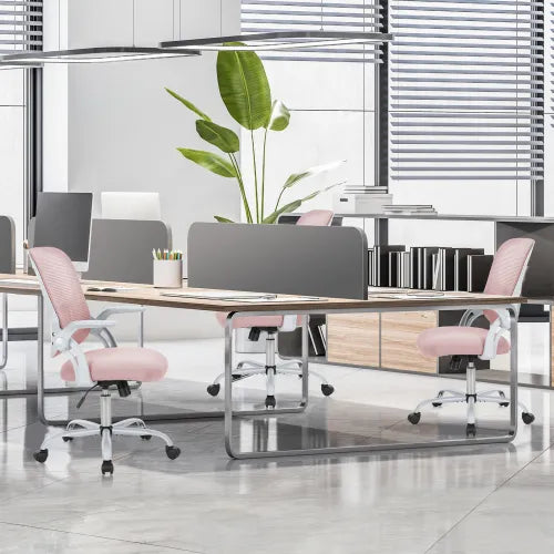 Ergonomic Mesh Office Chair with Lumbar Support - Pink