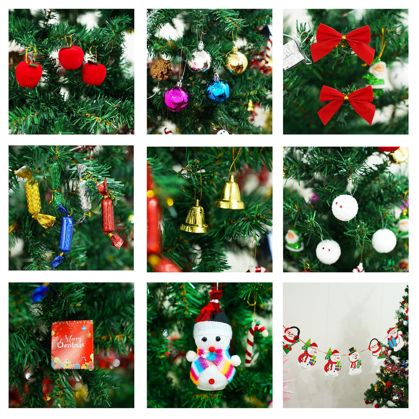 6ft Artificial Christmas Tree with LED Lights, 195 Pendants & Skirt