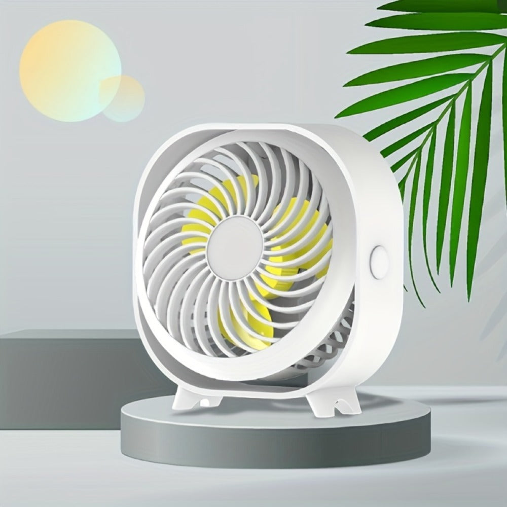 Rechargeable Desktop Mini Fan - Portable Quiet Cooling for Office & Home