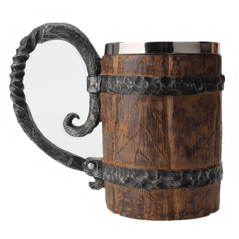 Large Capacity Wooden Beer Stein - Retro 501-600ml Drinkware