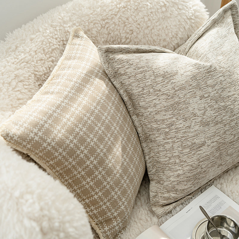 Oat Color Square Pillow Cover for Sofa & Living Room - 45x45cm
