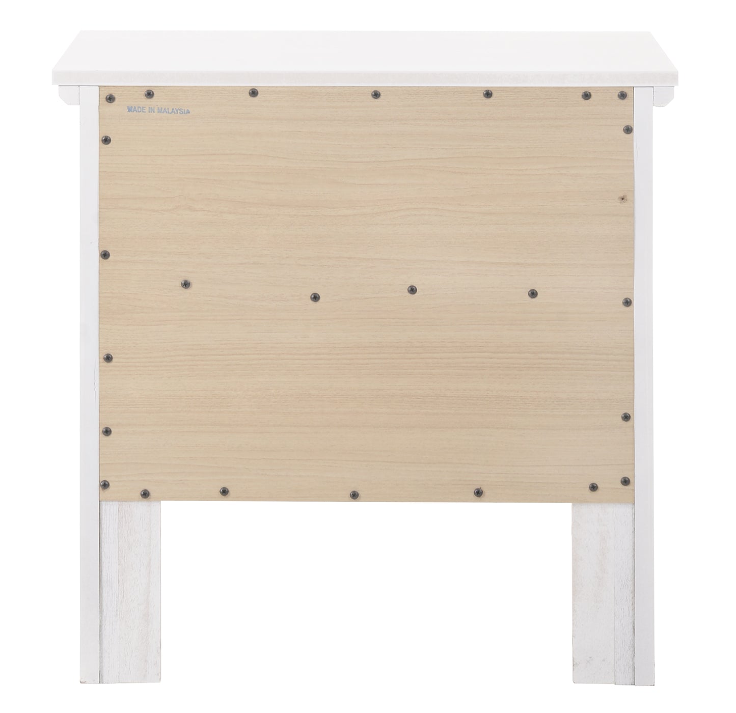 Elegant White Transitional Nightstand