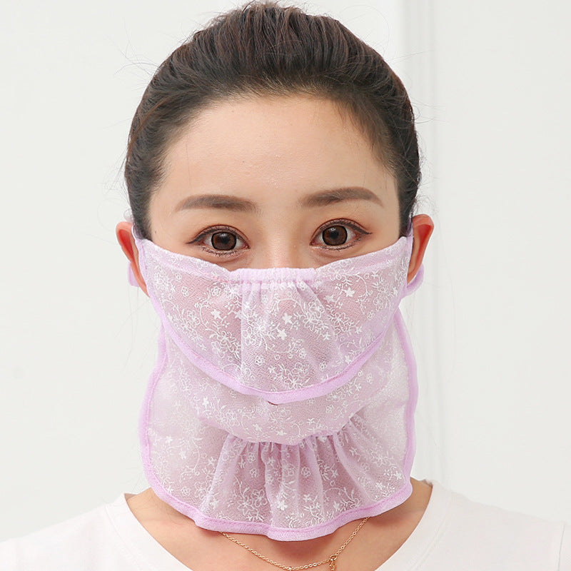 Outdoor Sun Protection Mask Breathable Ice Silk Neck Cover UV Dustproof Face Mask