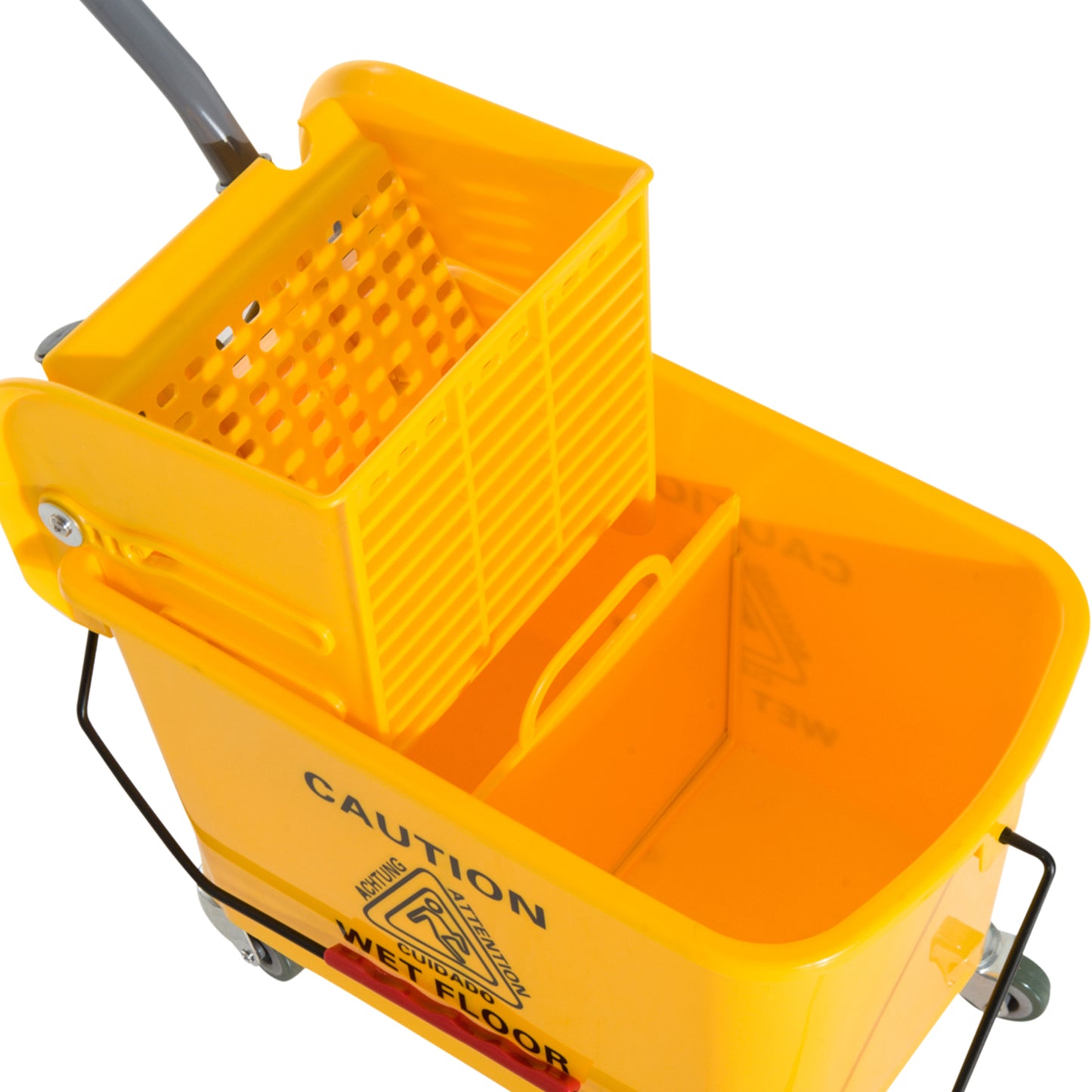 Yellow 21 Quart Mop Bucket with Wringer and Wheels for Home Cleaning
