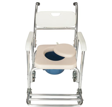 Portable Commode Chair with Soft Cushion - Aluminum Alloy Medical Toilet Seat